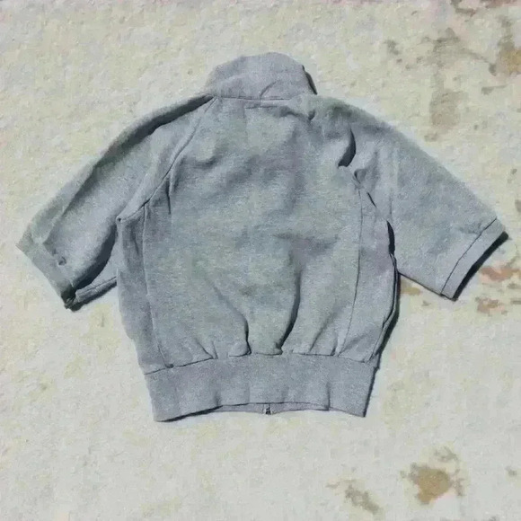 GENERAL STANDARD Short Sleeve Turtleneck Zip Up Pocket Gray Sweatshirt Women Med - Picture 13 of 13